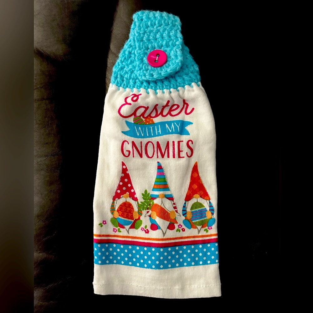 Hand crochet hanging hand towel